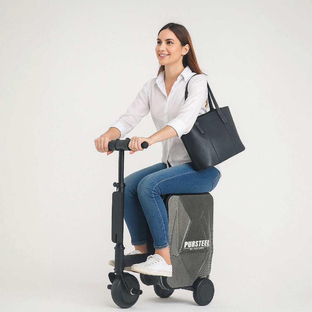 The Suitcase You Can Ride — Pursteel Electric Luggage with 250W Motor, 9-Mile Range & TSA Lock