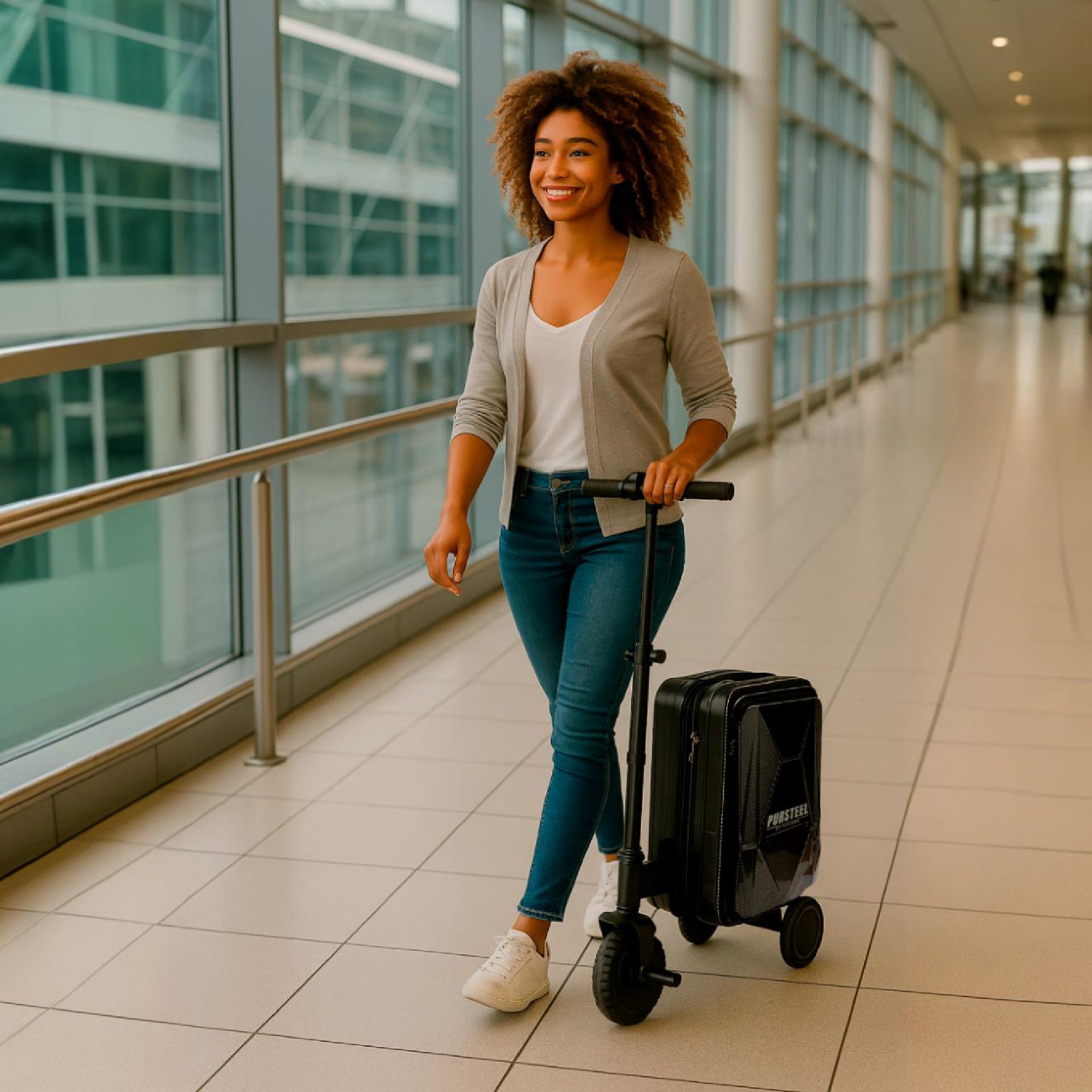 The Suitcase You Can Ride — Pursteel Electric Luggage with 250W Motor, 9-Mile Range & TSA Lock