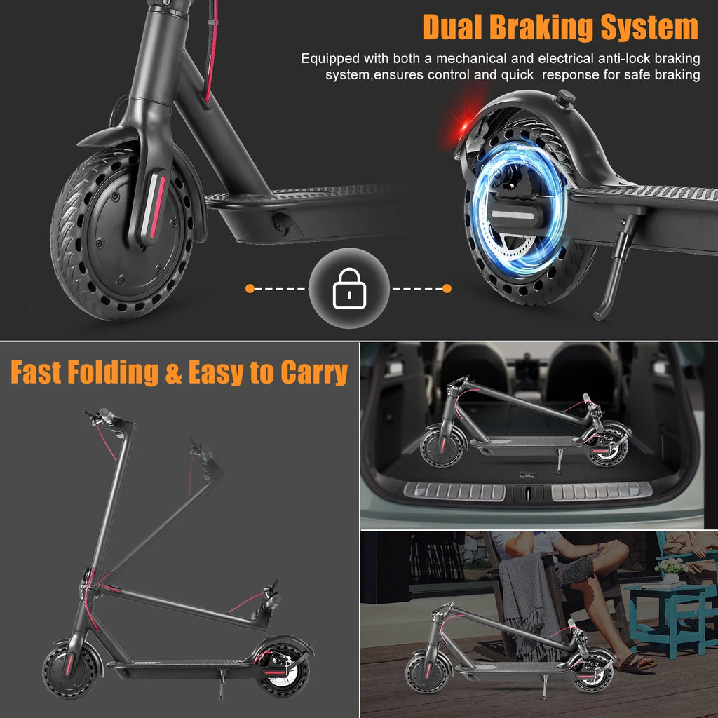 AiliFE Electric Scooter with Smart App 36V Battery 19Mph 350 Motor 8.5Inch Tyres Foldable Escooter