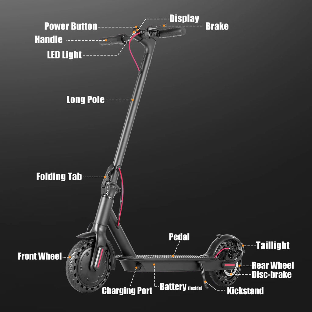 AiliFE Electric Scooter with Smart App 36V Battery 19Mph 350 Motor 8.5Inch Tyres Foldable Escooter