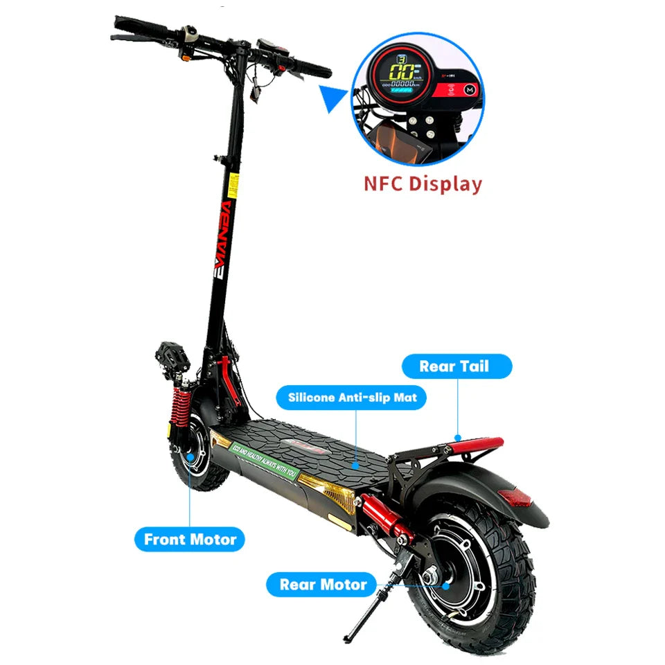 EMANBA X4 Electric Kick Scooter 2×800W Dual Motor Off-Road