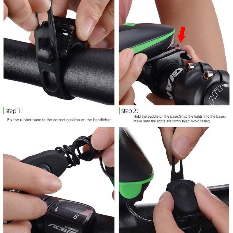 Bike Light 2-Pack with 130dB Horn – Rainproof LED Front & Rear Safety Lights